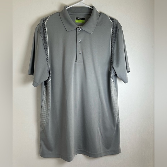 PGA Tour Golf Polo Shirt, Short Sleeve, 3-Button Gray Men's Shirt, Size Large - Picture 2 of 14